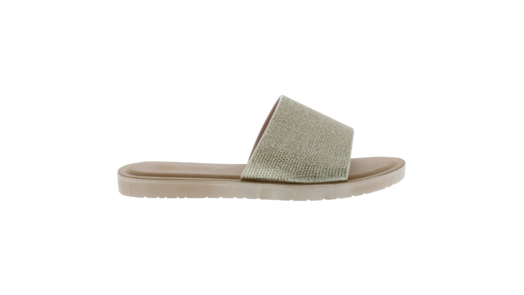 Sandalias de goma para mujer con purpurina