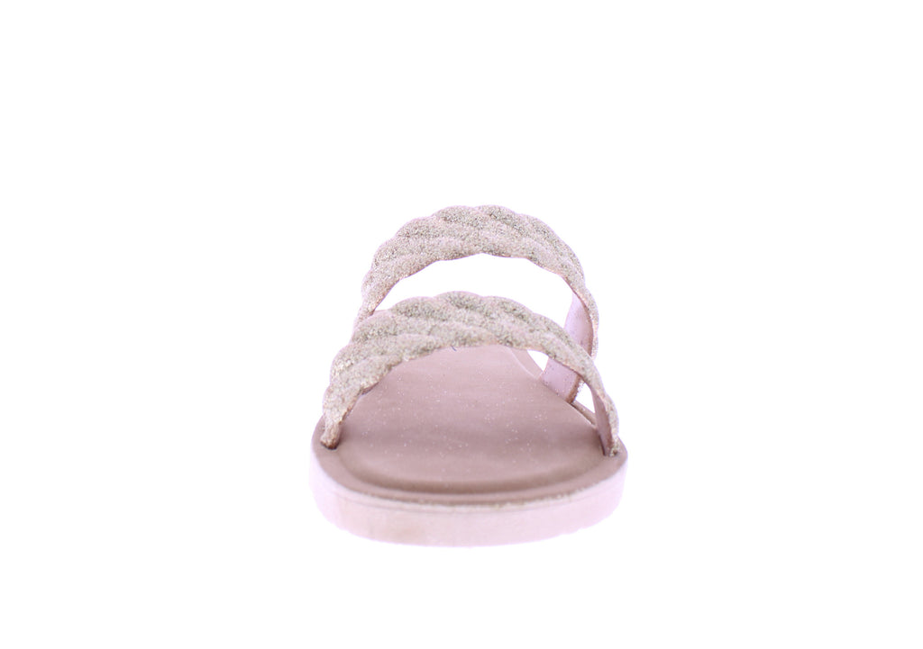 Women Double Braided Band Glitter Slip On