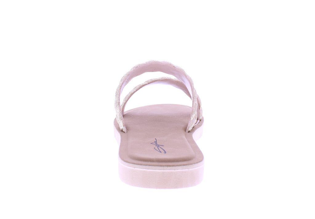 Women Double Braided Band Glitter Slip On