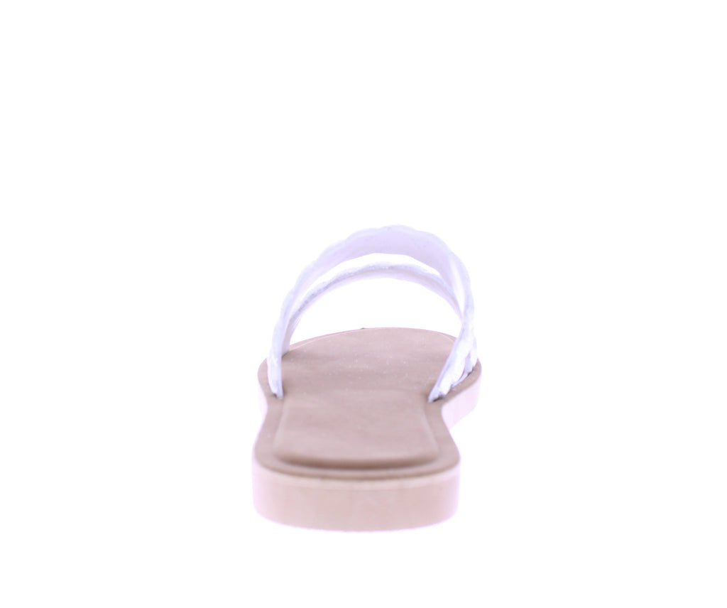 Women Double Braided Band Glitter Slip On