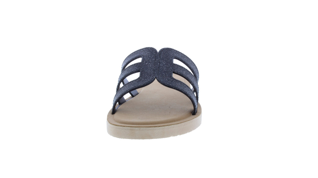Sandalias de goma para mujer con purpurina