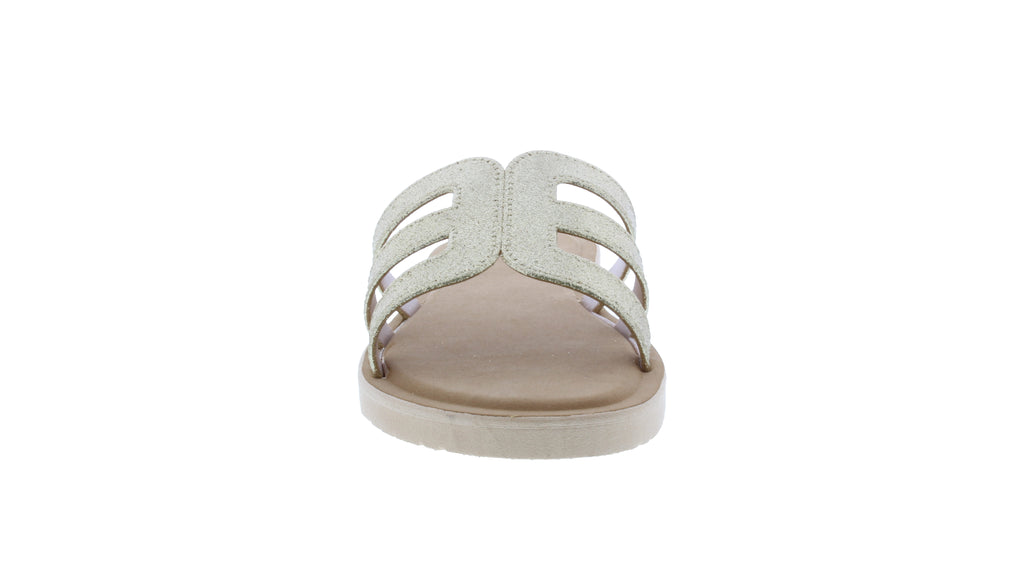 Sandalias de goma para mujer con purpurina