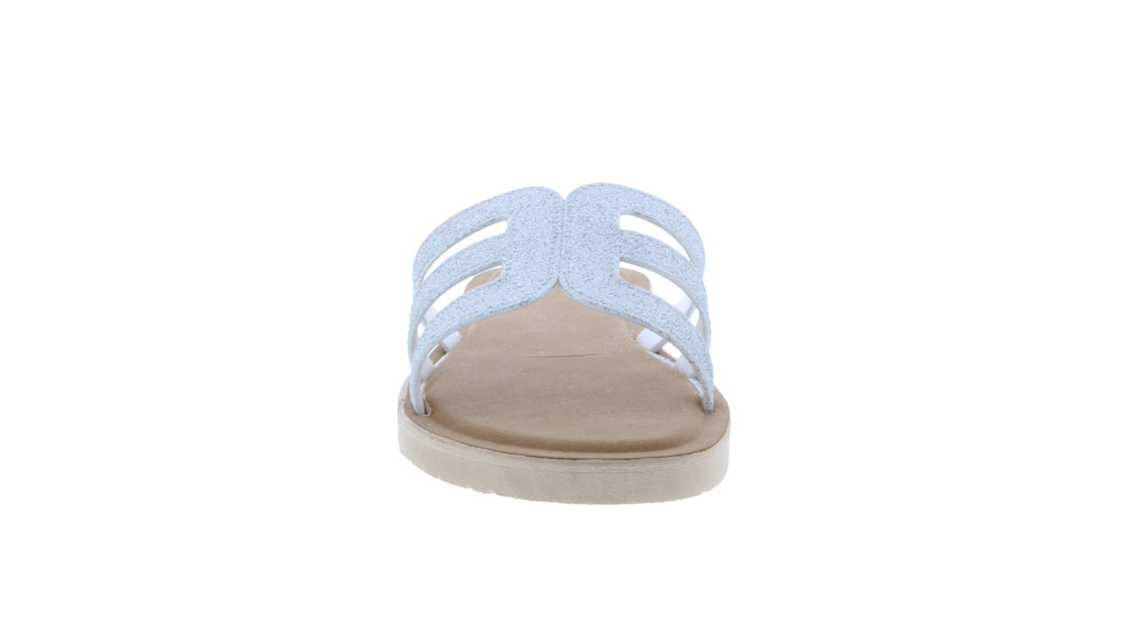 Sandalias de goma para mujer con purpurina
