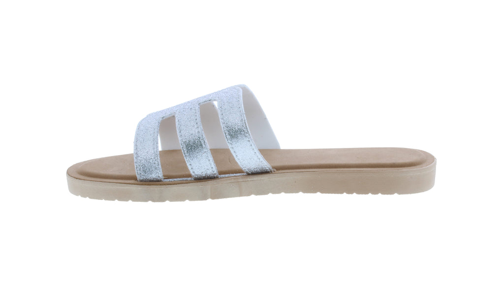Sandalias de goma para mujer con purpurina