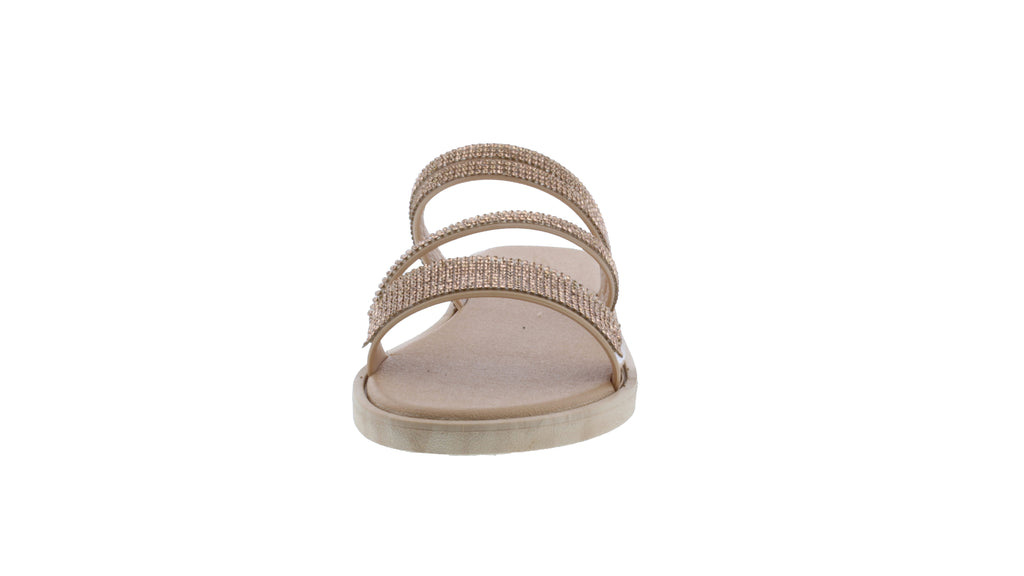 Women Strappy Rhinestone Slip On