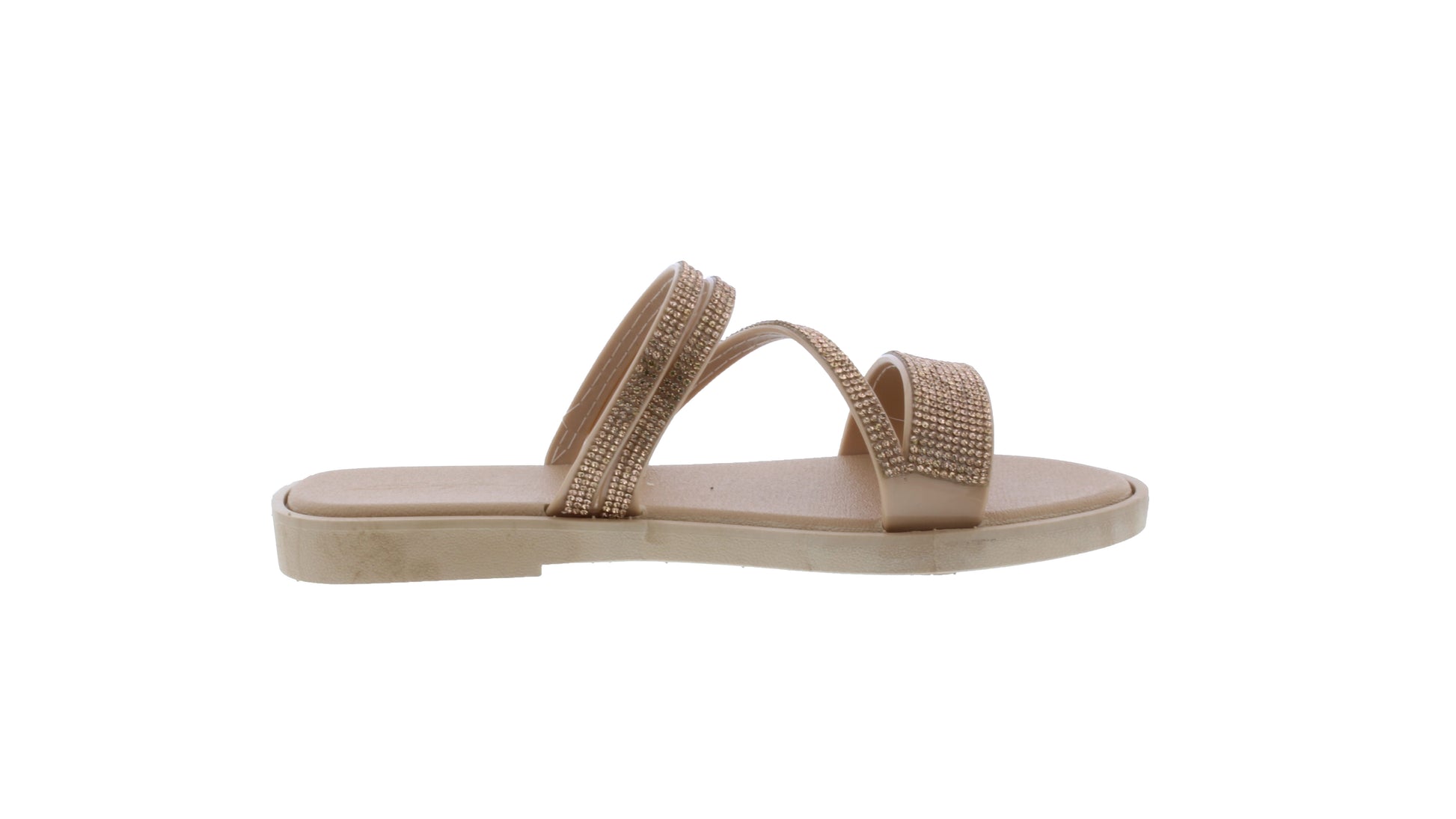 Women Strappy Rhinestone Slip On