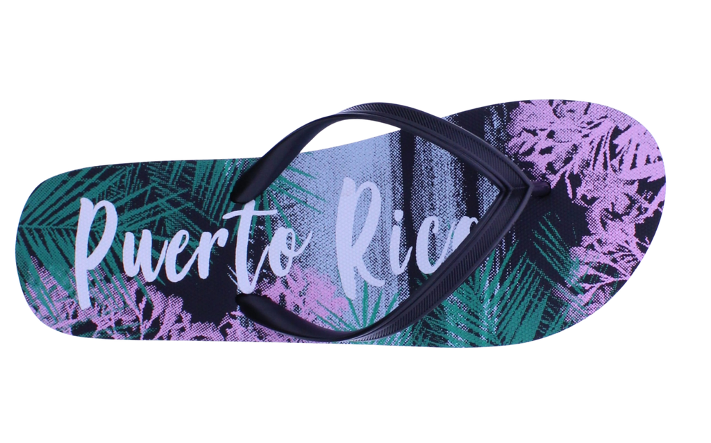 Women Puerto Rico Tropical Print Flip Flop