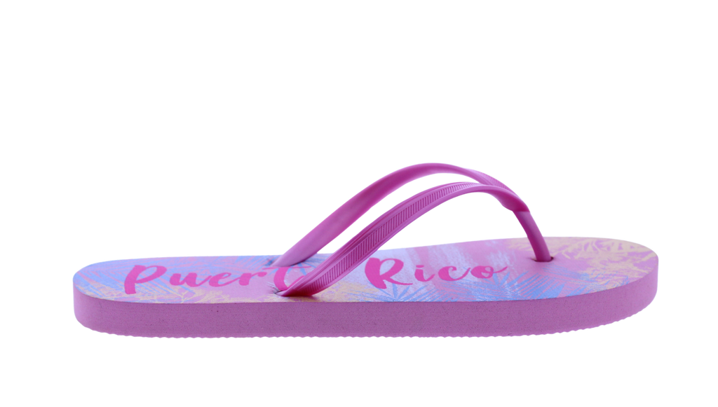 Women Puerto Rico Tropical Print Flip Flop