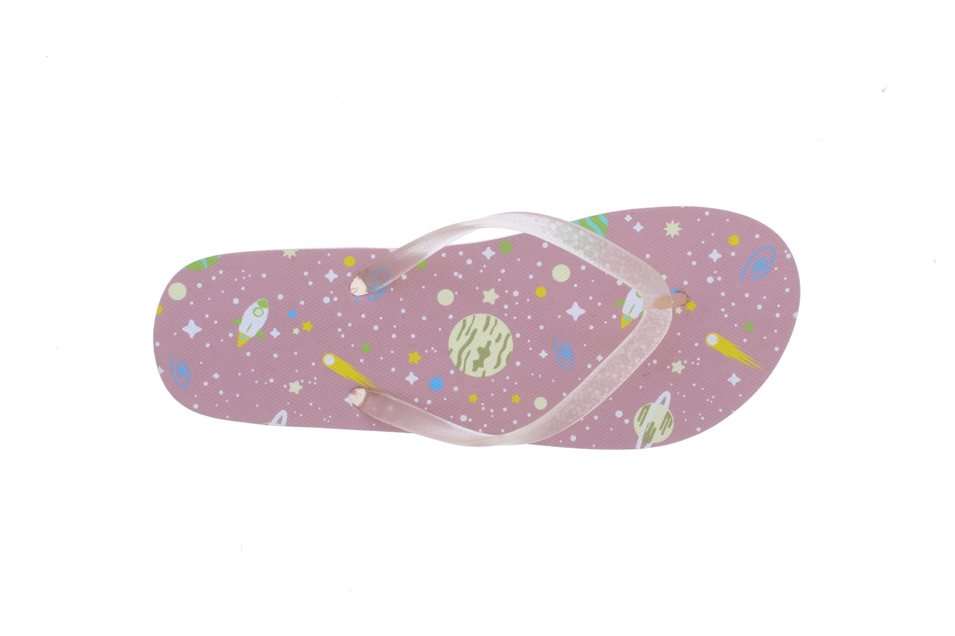 Chanclas de goma para mujer con planetas