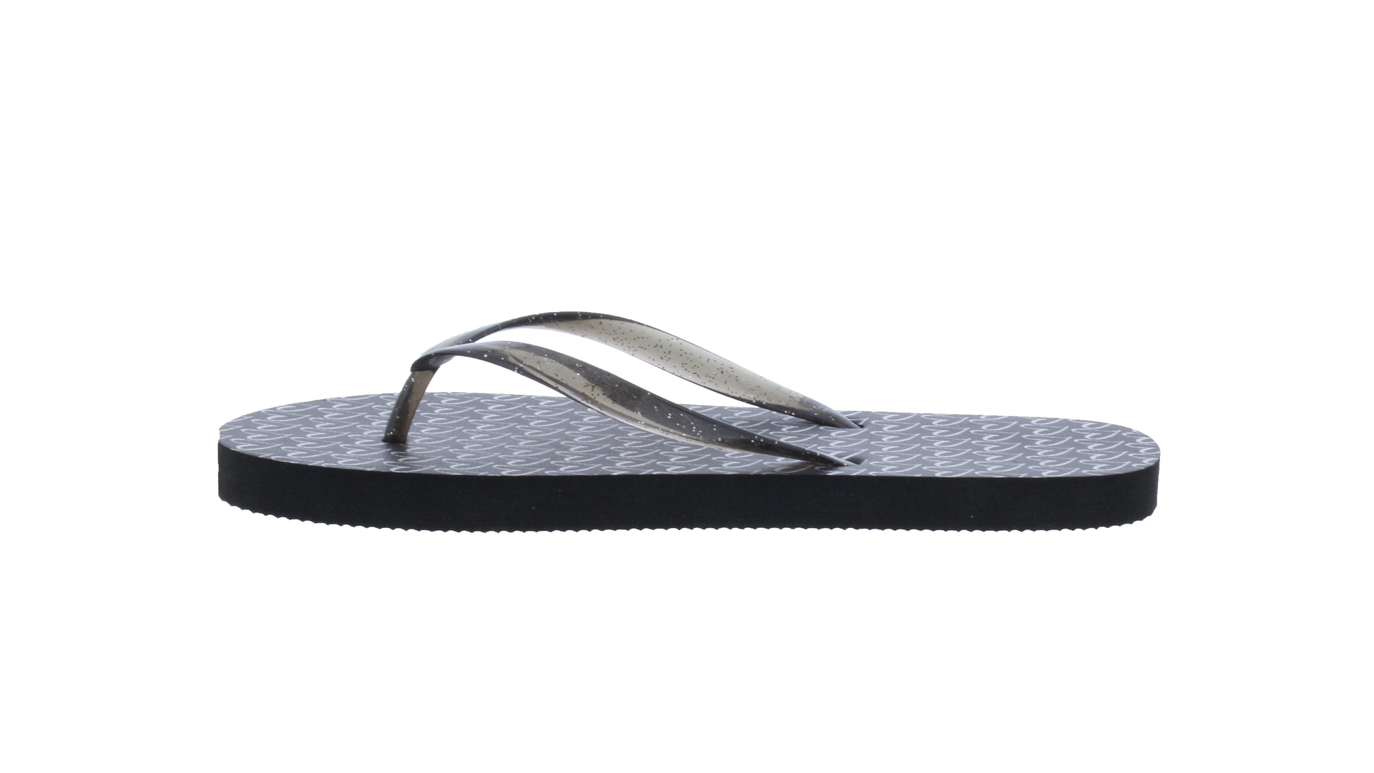 Women Flip Flop with Clear Glitter Thong