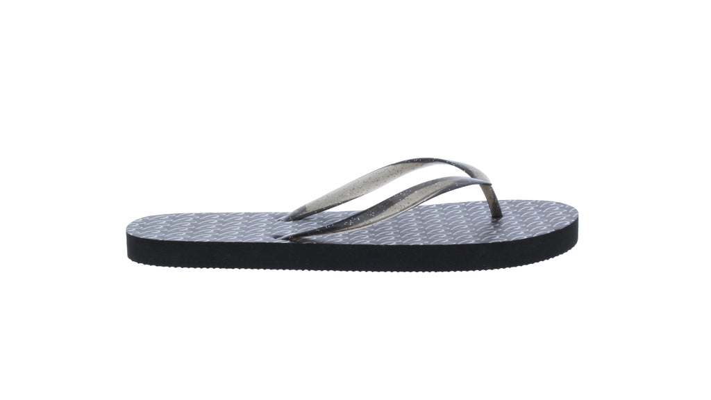Women Flip Flop with Clear Glitter Thong