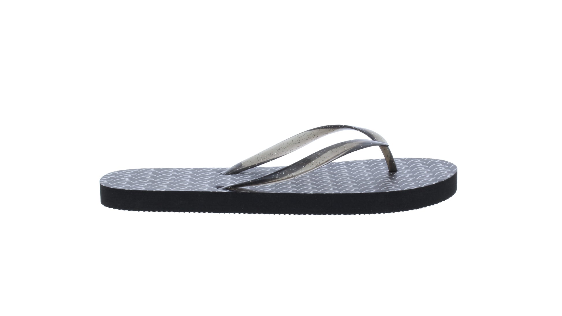 Women Flip Flop with Clear Glitter Thong