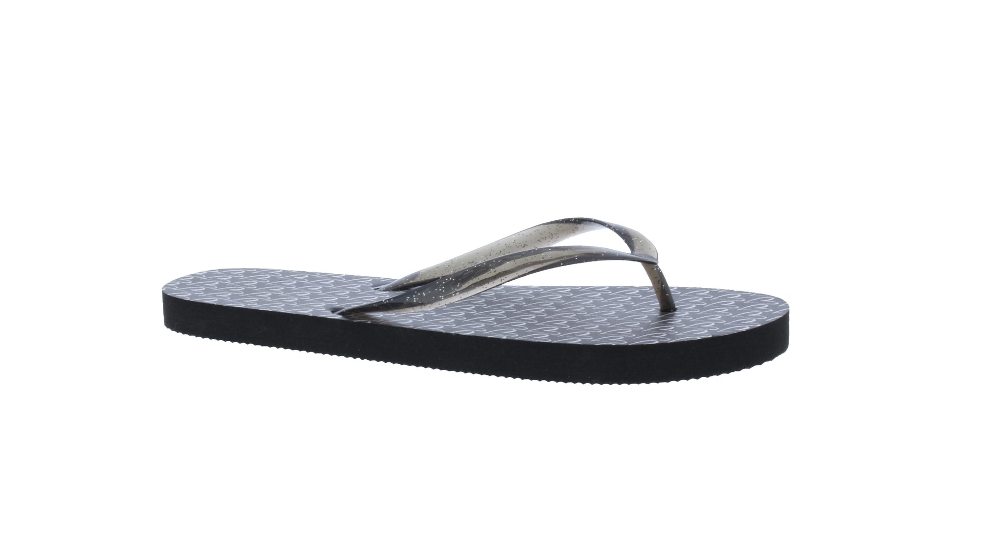 Women Flip Flop with Clear Glitter Thong