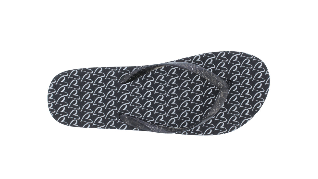 Women Flip Flop with Clear Glitter Thong