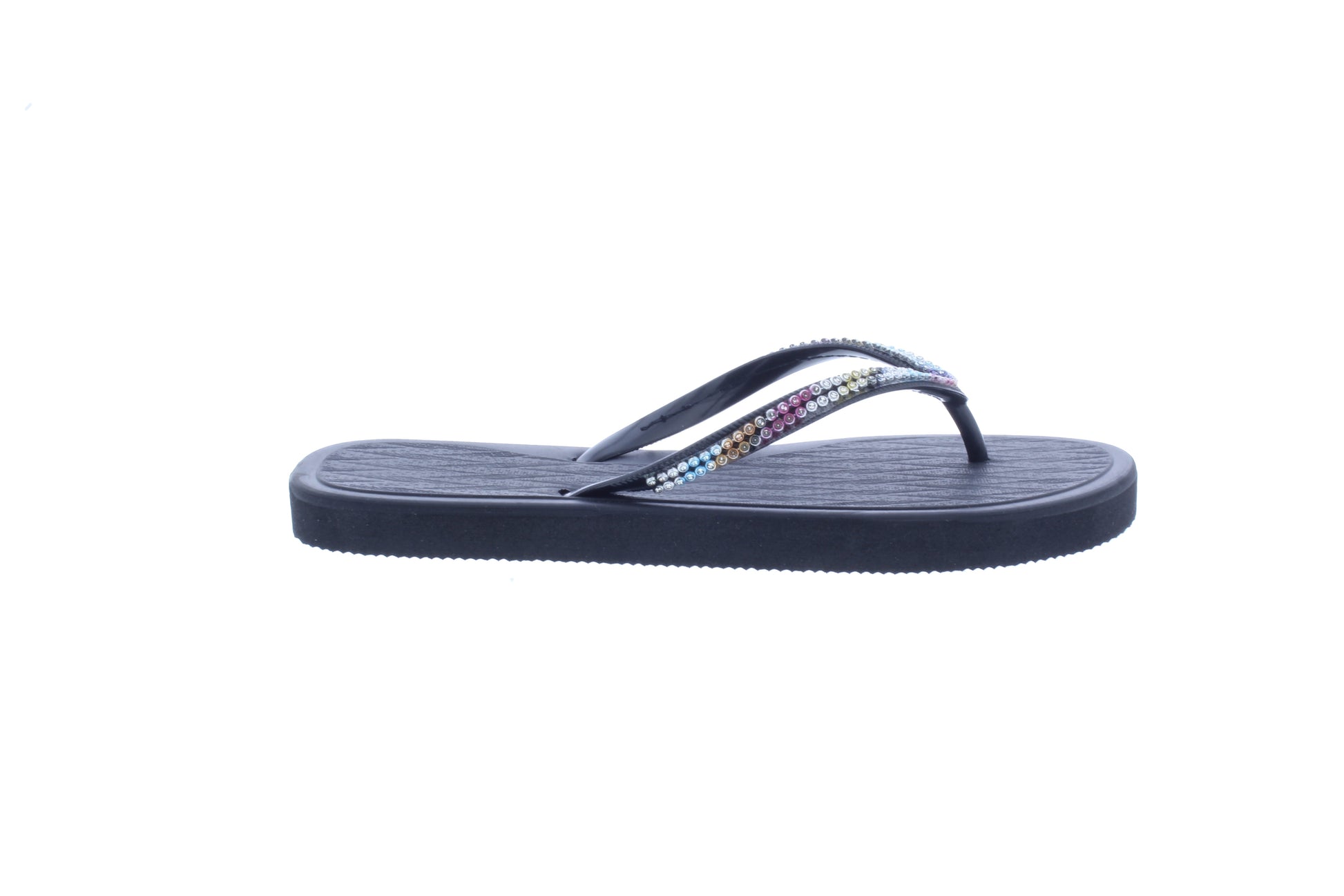 Women Flip Flop with Multicolor Rhinestones