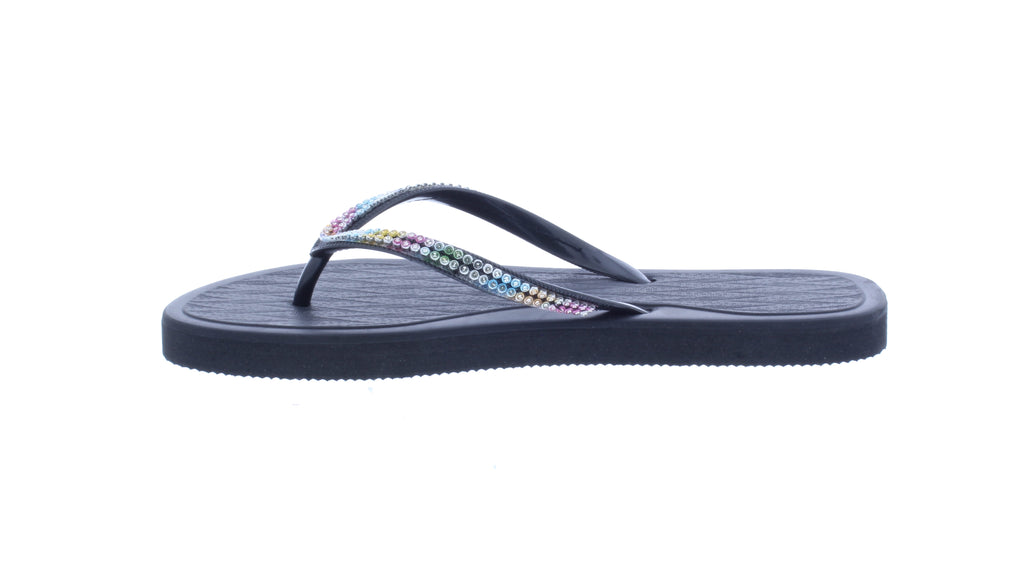 Women Flip Flop with Multicolor Rhinestones