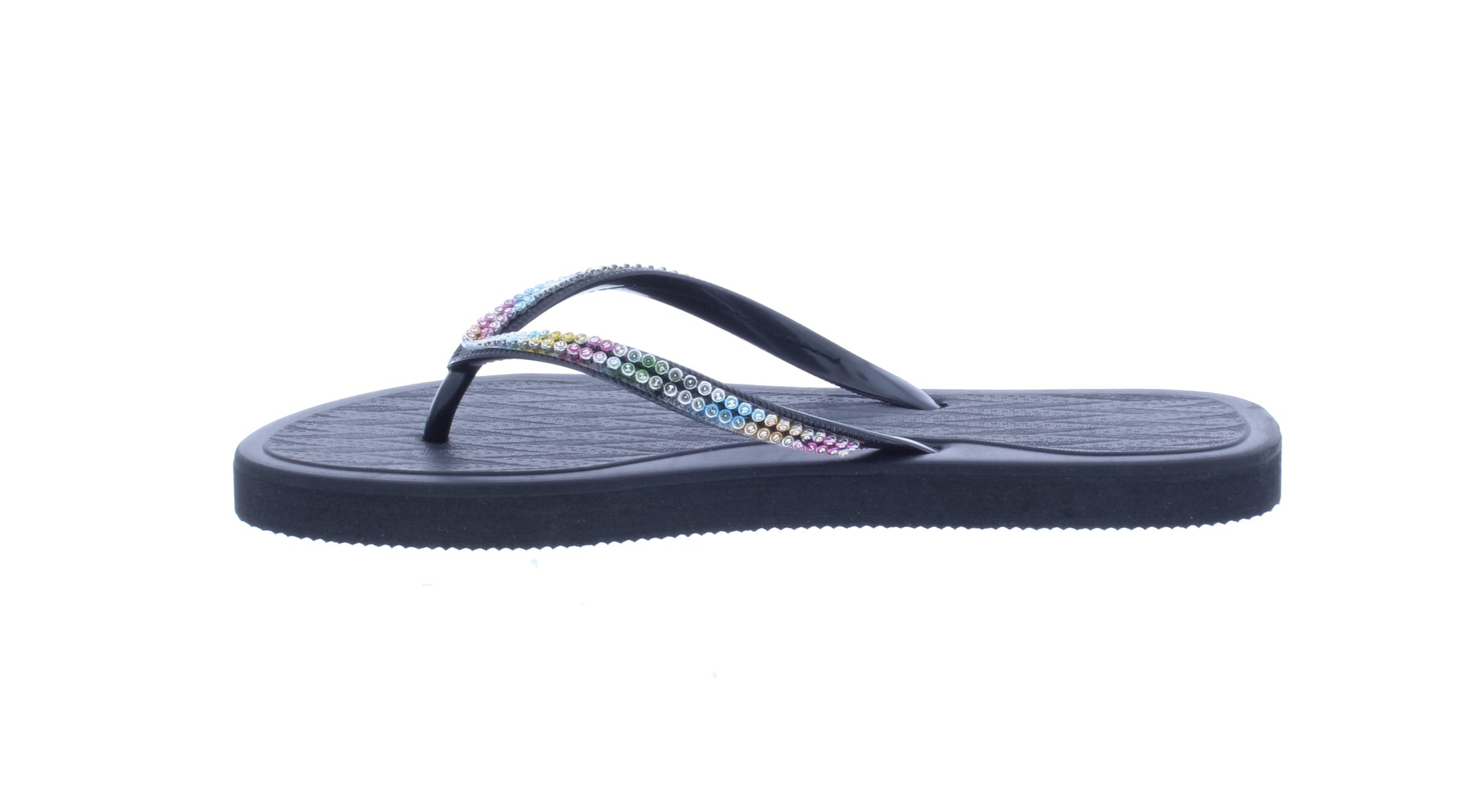 Women Flip Flop with Multicolor Rhinestones