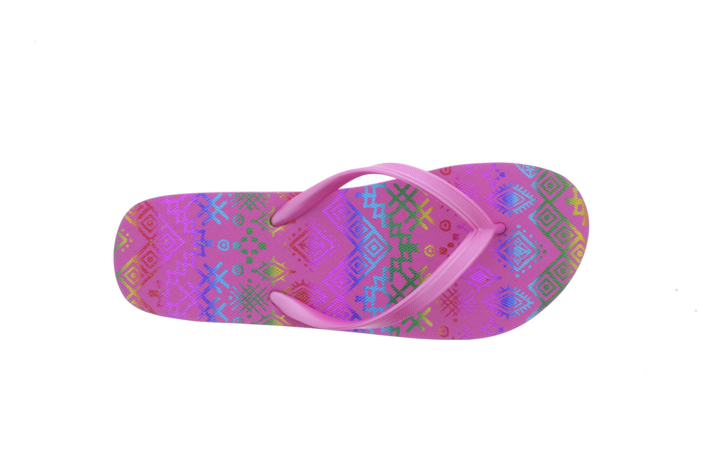 Women Flip Flop with Metallic Multicolor Designs