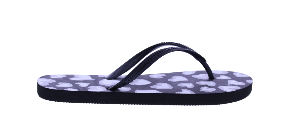 Women Heart Print Flip Flop
