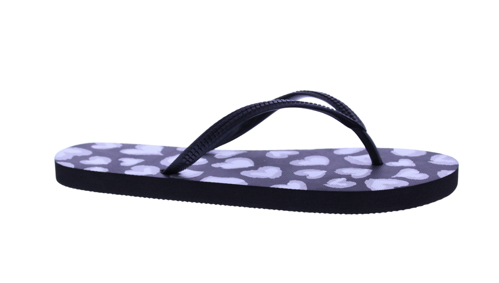 Women Heart Print Flip Flop