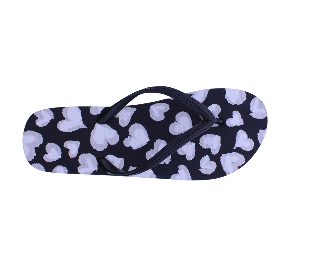 Women Heart Print Flip Flop