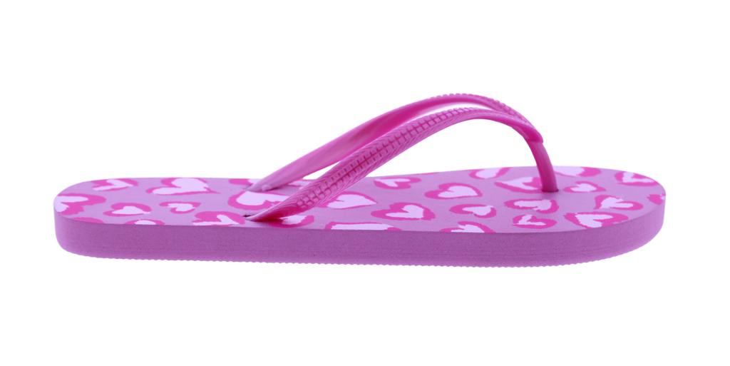 Women Heart Print Flip Flop