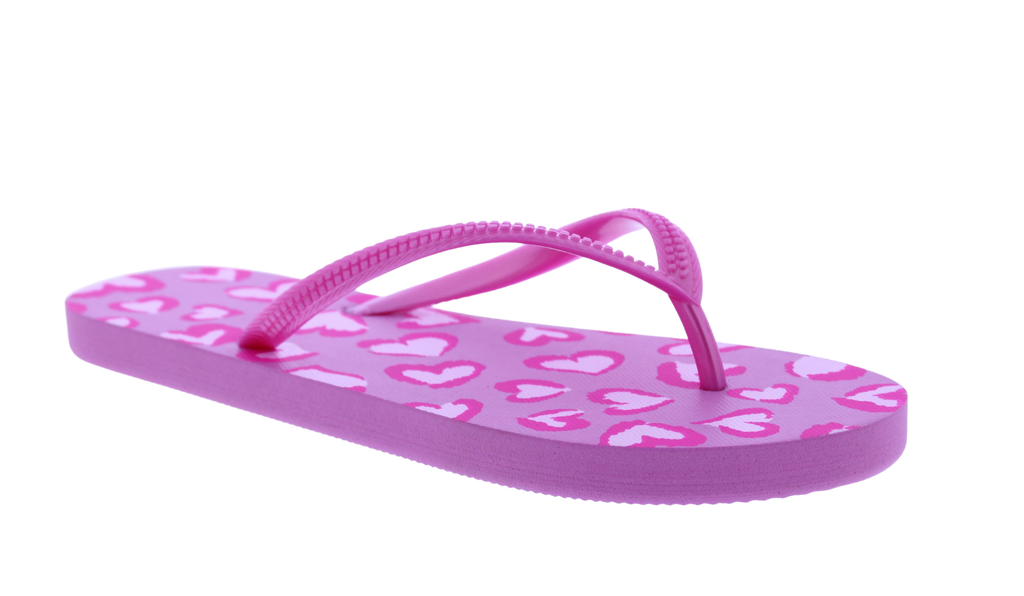 Women Heart Print Flip Flop