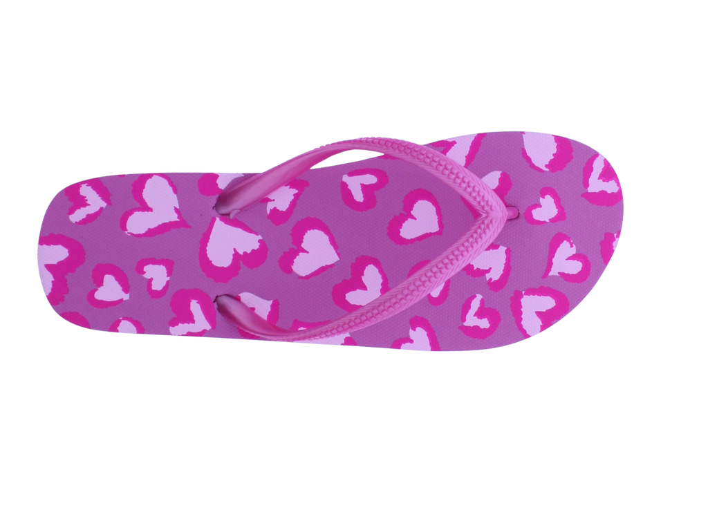 Women Heart Print Flip Flop
