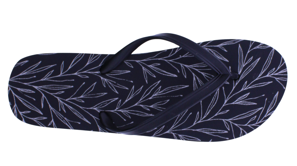 Women Metallic Leaf Print Flip Flop