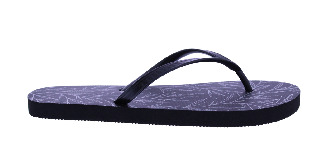 Women Metallic Leaf Print Flip Flop