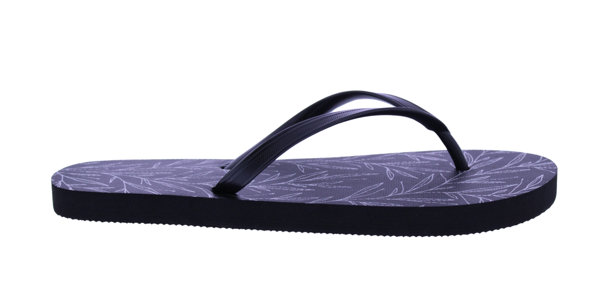 Women Metallic Leaf Print Flip Flop