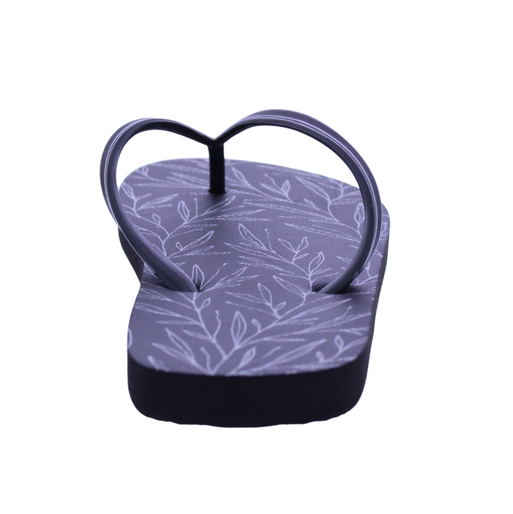 Women Metallic Leaf Print Flip Flop