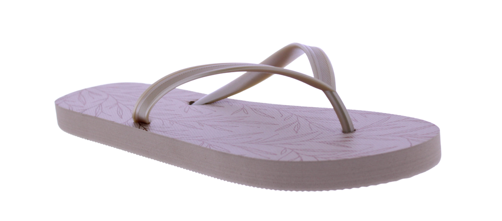 Women Metallic Leaf Print Flip Flop