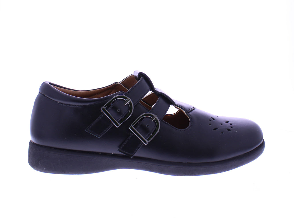 Women Double Buckle School Shoe