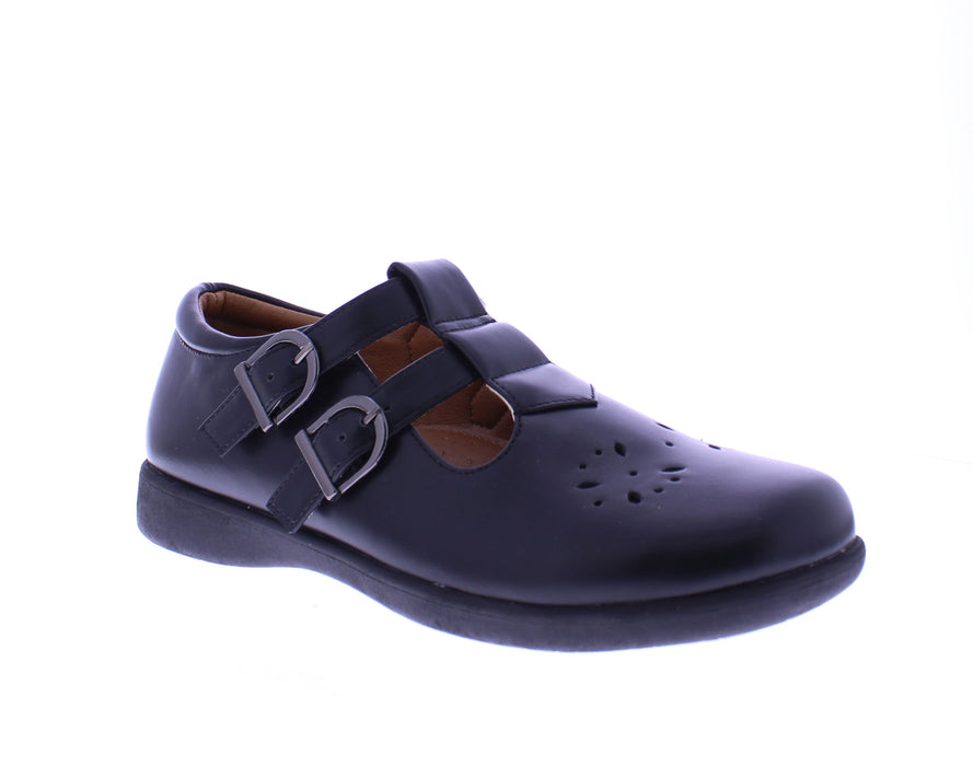 Women Double Buckle School Shoe