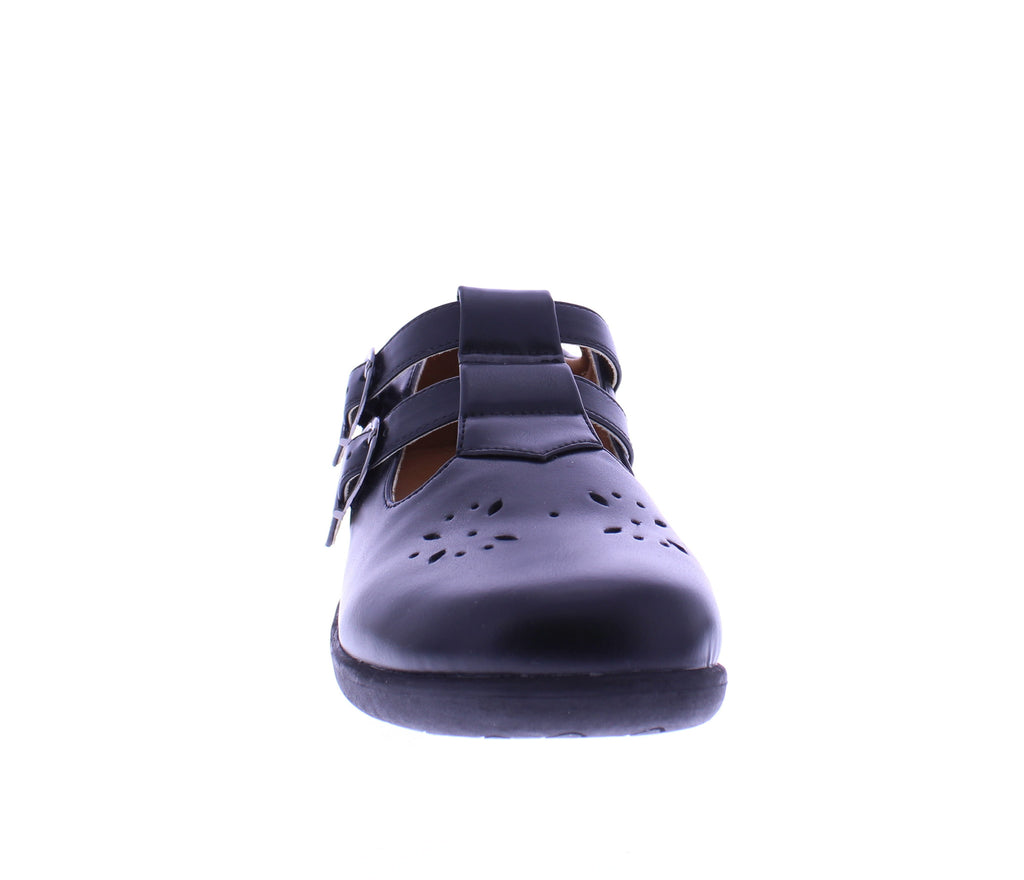 Women Double Buckle School Shoe