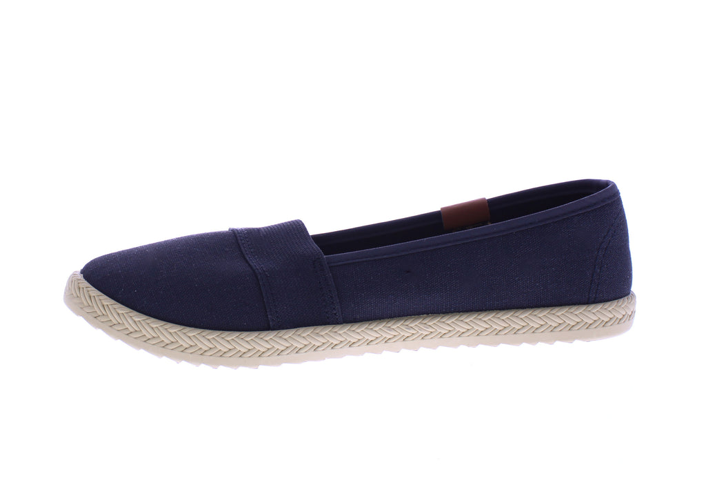 Zapatillas sin cordones de tela para mujer con elástico