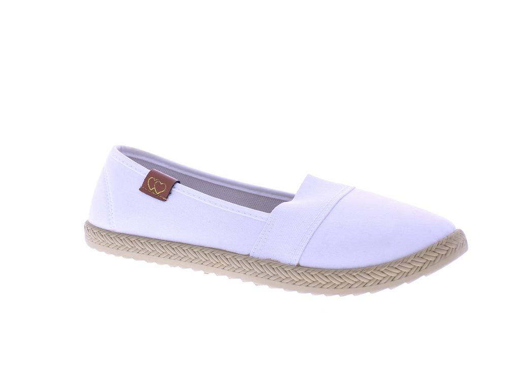 Zapatillas sin cordones de tela para mujer con elástico