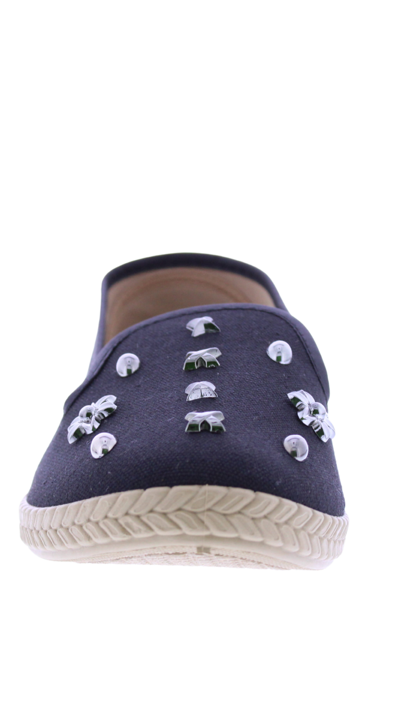 Women's Studded Canvas Slip-On Espadrilles