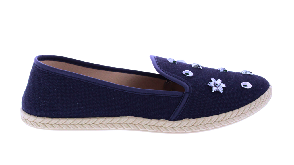 Women's Studded Canvas Slip-On Espadrilles