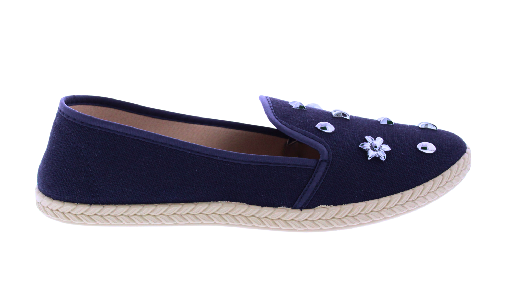 Women's Studded Canvas Slip-On Espadrilles