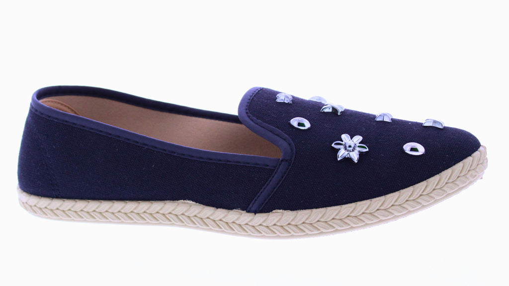 Women's Studded Canvas Slip-On Espadrilles