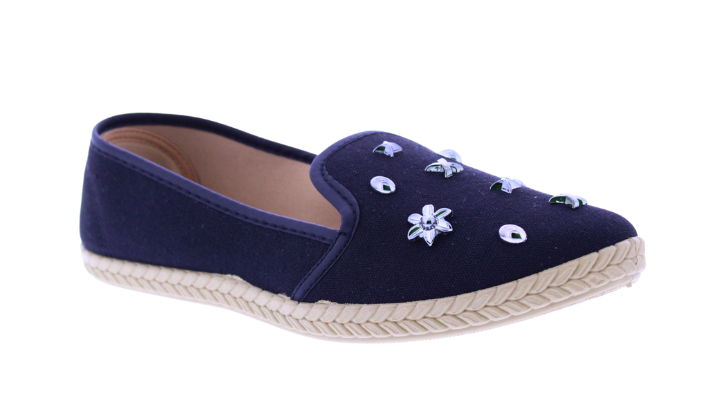 Women's Studded Canvas Slip-On Espadrilles
