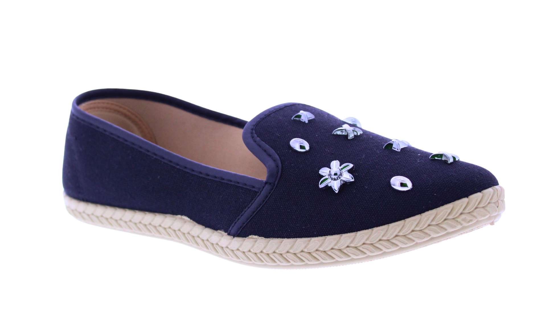 Women's Studded Canvas Slip-On Espadrilles