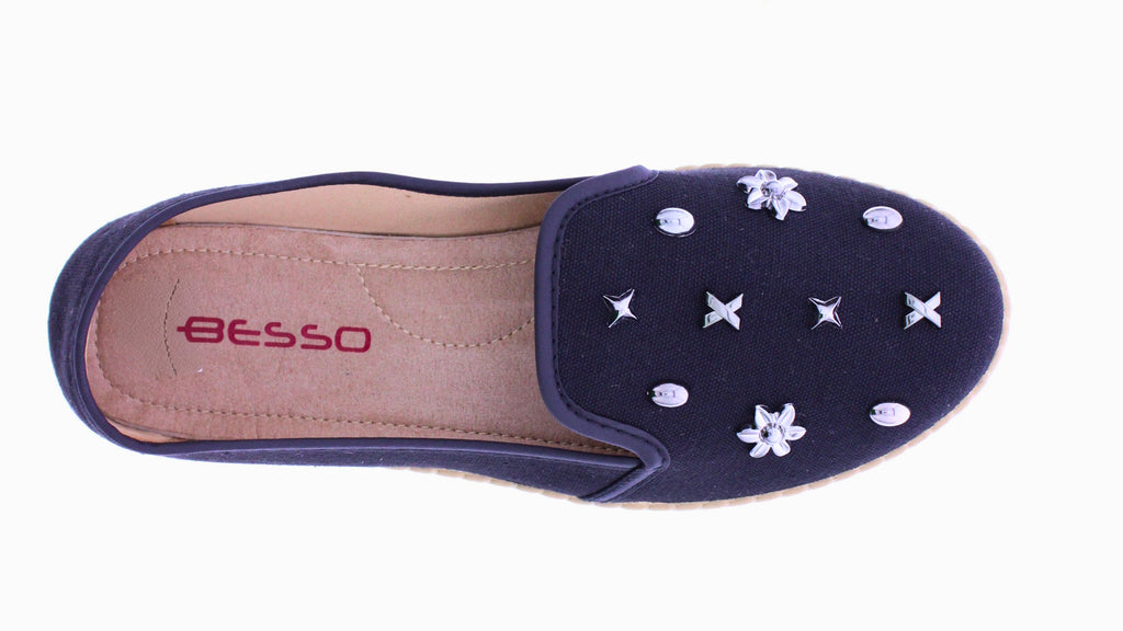 Women's Studded Canvas Slip-On Espadrilles