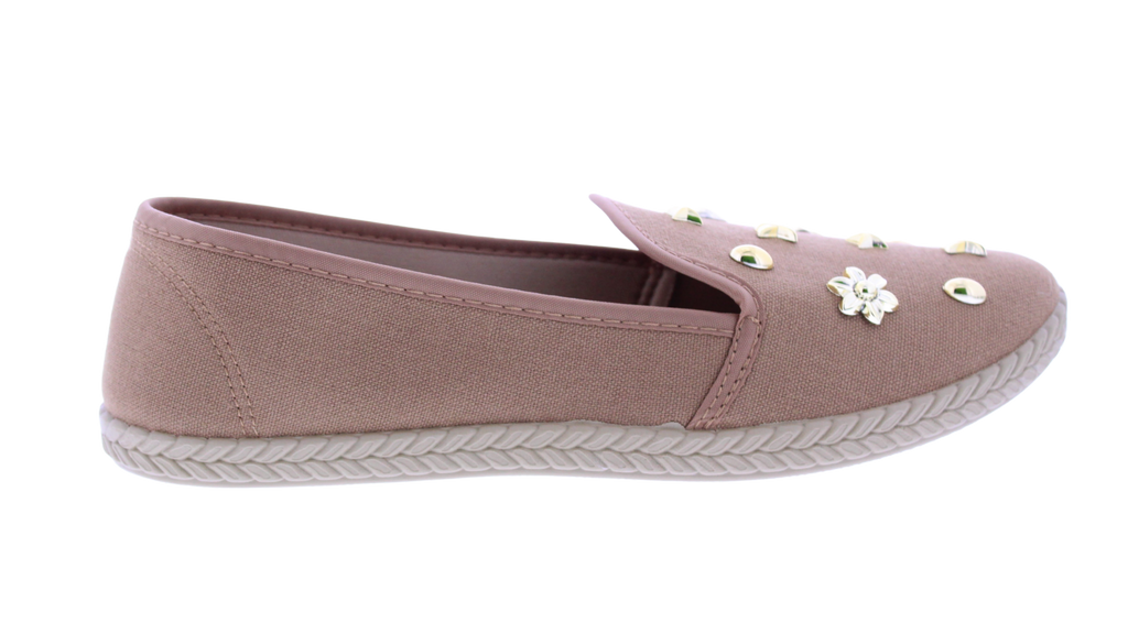Women's Studded Canvas Slip-On Espadrilles