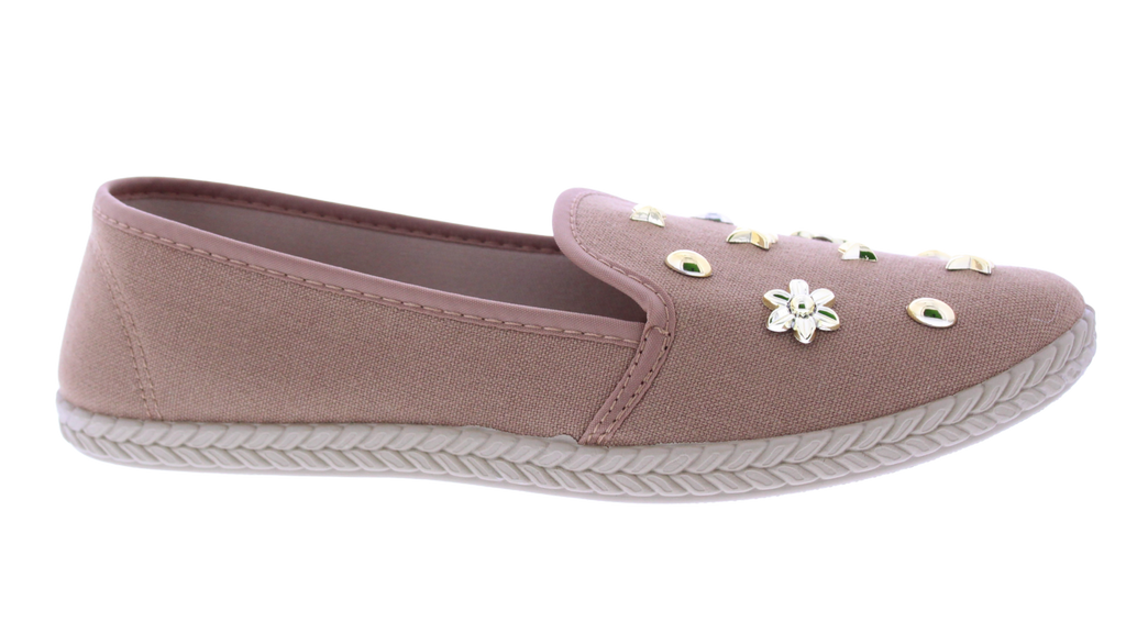 Women's Studded Canvas Slip-On Espadrilles