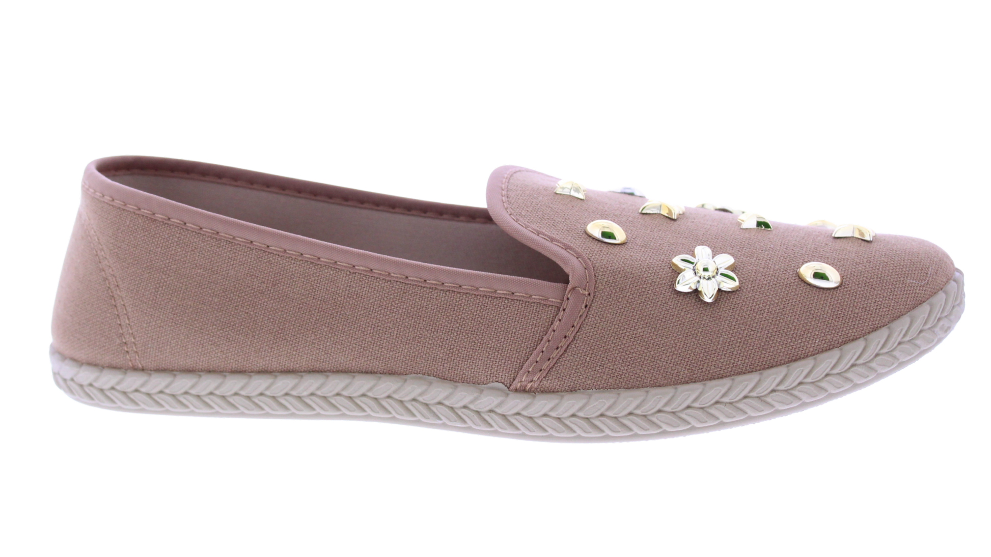 Women's Studded Canvas Slip-On Espadrilles