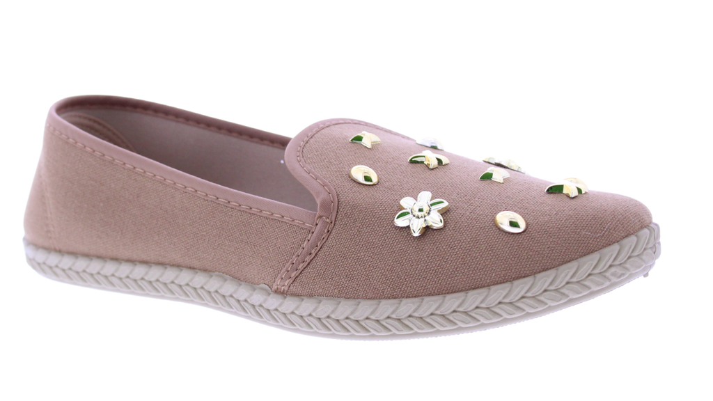 Women's Studded Canvas Slip-On Espadrilles