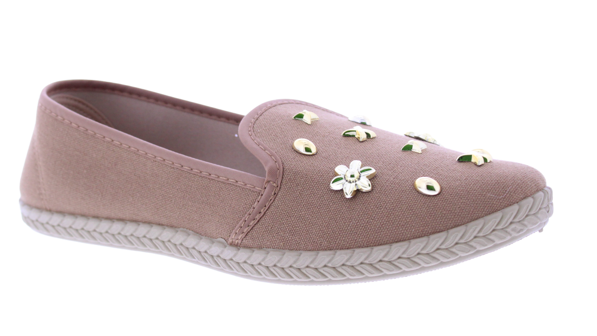 Women's Studded Canvas Slip-On Espadrilles